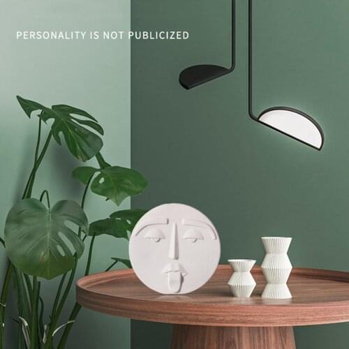 Ceramic Vase New Solid Color Abstract Human Face Nordic Creative Style Simple Flowerpot Home Art Decoration