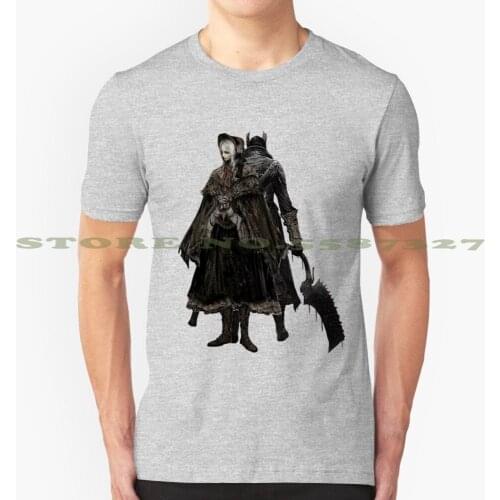 Bloodborne - Doll And Hunter Cool Design Trendy T-Shirt Tee Bloodborne Doll Hunter Blood Hunt Night Dark Souls Demon Horror