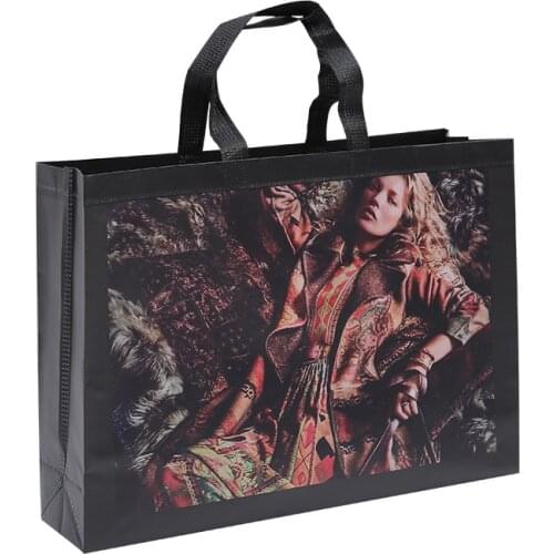 Fashionable Ladies Printed Non-woven Fabric Shopping Bags Handbags Portable Bedding Bag for Clothes Socks Gifts Cosmetics Bags