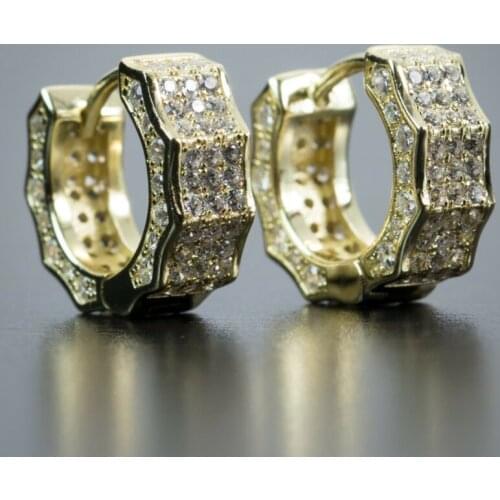 Fashion New Style Geometric Crystal Earring Personality Simple Men Women Inlay Zircon Earrings Trend Men Women Nightclub Jewelry