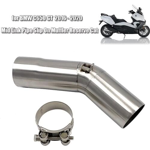 Moto Modified Escape Muffler Exhaust Mid Link Pipe Connector Tube Slip On for BMW C650GT 2016 2017 2018 2019 2020 C650 GT C650GT