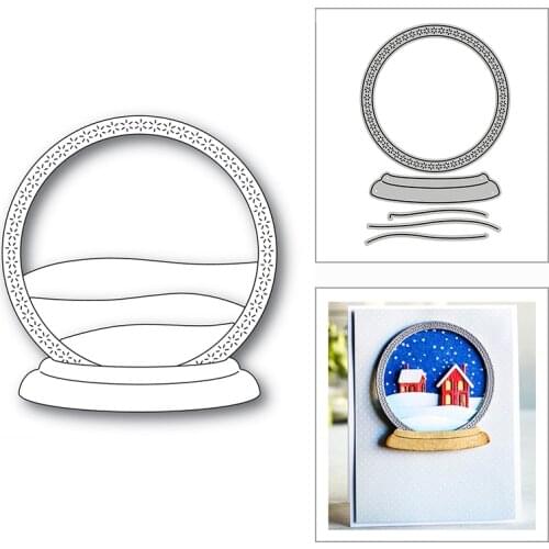 New Base Globe Snow Circle 2020 Metal Cutting Dies for DIY Scrapbooking Paper and Card Making Decor Embossing Craft No Stamps