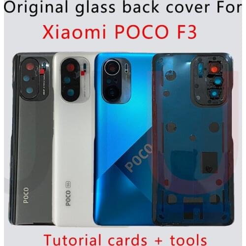 100% original For POCO F3 Battery Cover, poco f3 back glass replacement, Pocophone Replacement Parts