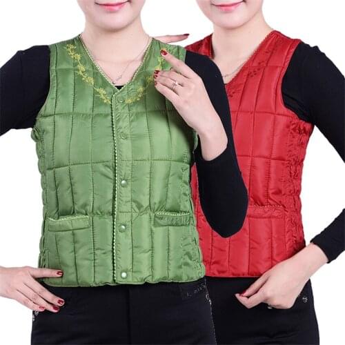 New Autumn Down Cotton Vest Lady Short Paragraph Women Vest Sleeveless Cotton Jacket Big Size Female Warm Tops Winter Wear WZ484