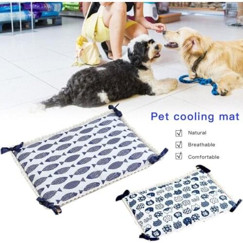 Summer Pet Cooling Mat Pet Ice Pad Cool Cold Moisture-Proof Cooler Printed Breathable Waterproof Pet Pad Cat Dog Bed Cushion