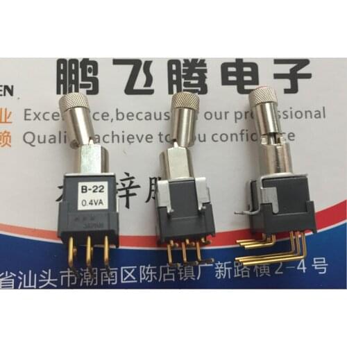 Original new 100% B-22LH 0.4VA toggle switch 6pin 2gear foot lock anti collision rocker arm shaking head