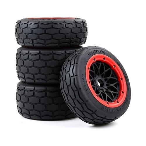 Front and rear tire complete assembly 4pc Fit for 1/5 Hpi Rovan Rofun Km Baja 5b Rc Car Parts
