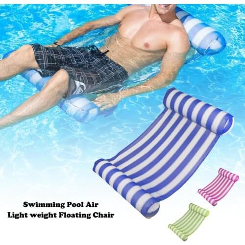Portable Swimming Pool Mat Water Hammock Pool Lounger Float Hammock Inflatable Raft Bed Lightweight Floating Chair