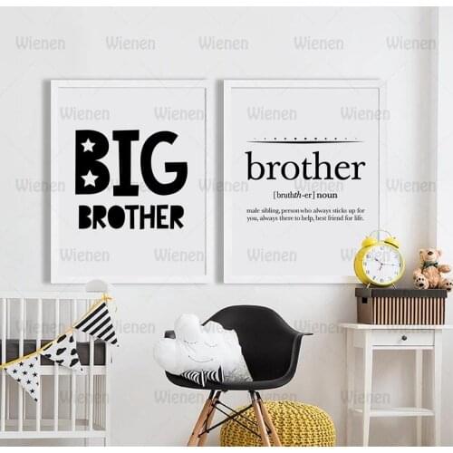 Big Brother Quote Prints Boys Room Wall Art Decor Canvas Poster Brother Definition Canvas Prints Playroom Wall Art Home Decor