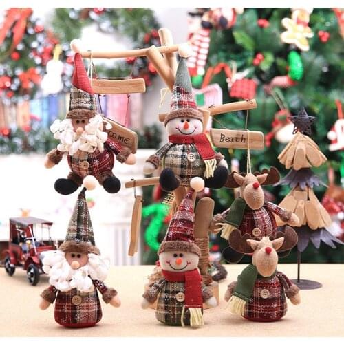 Christmas Santa Snowman Elk Doll Christmas Tree Toys Christmas Home Decoration For Home Xmas Party New Year Gifts Navidad 2021