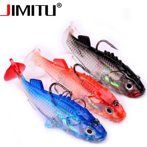 JIMITU Silicone bait 76mm 15.7g leurre souple shad soft lure Wobbler swim Lead Plating fish fishing bait slow jig lures Tackle