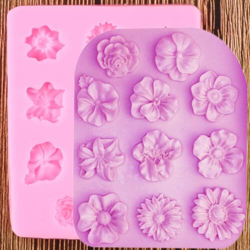 Flower Silicone Molds Fondant Mould Wedding Cake Decorating Tools Candy Polymer Clay Chocolate Gumpaste Moulds