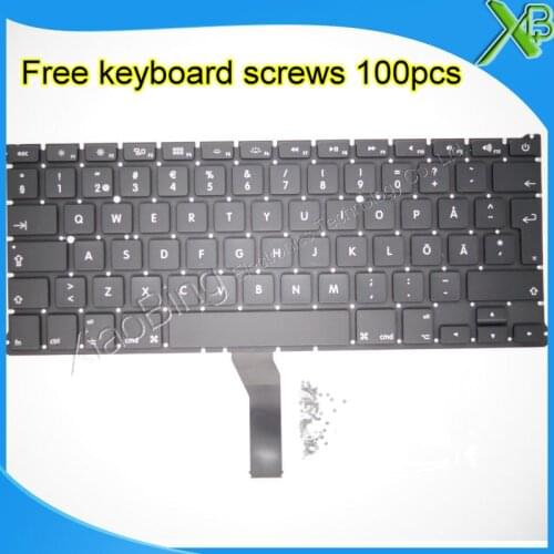 Brand New SE Swedish Sweden keyboard+100pcs keyboard screws For MacBook Air 13.3" A1369 A1466 2010-2015 Years