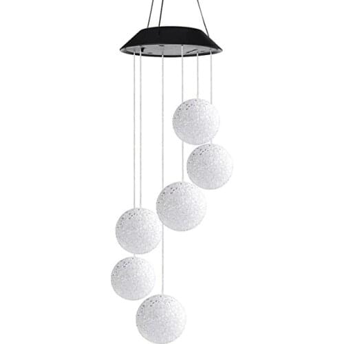 Solar LED Wind Chime Lights Crystal Ball Color Changing Spinner Lamp Garden Outdoor Mobile Hanging Patio