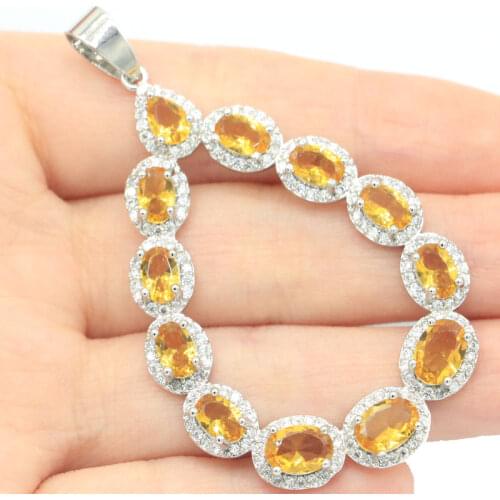 39x30mm Romantic Star Shape Created White Bright Cubic Zircon Silver Pendant Daily Wear