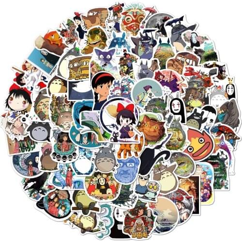 10/30/50/100PCS Japan Funny Anime Miyazaki Hayao Cartoon Stickers DIY Motorcycle Travel Luggage Skateboard Graffiti Sticker Toy