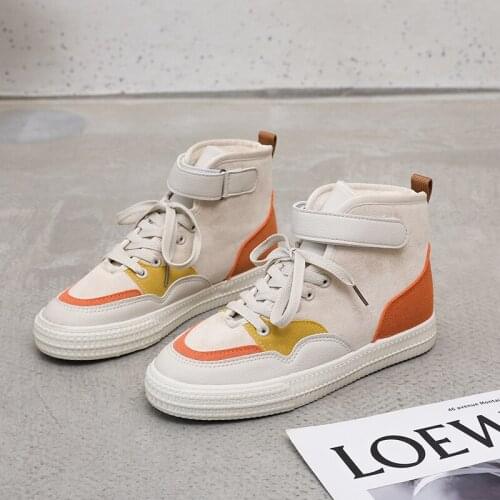 Lolita Plus Velvet Sneakers For Women Winter Plush Shoes Casual Korea Style Lolita Shoes Kawaii Students Sweet Soft High Top