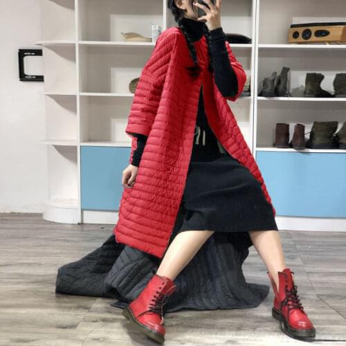 Ladies long coat casual winter solid color skirt thickened full set of Korean style simple warm winter women