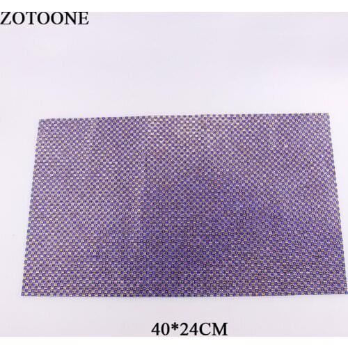 ZOTOOONE 40*24CM Resin Self-adhesive Rhinestones Mesh For Phone Clothes Strass Crystal Non Hotfix Nail Rhinestone Applique D