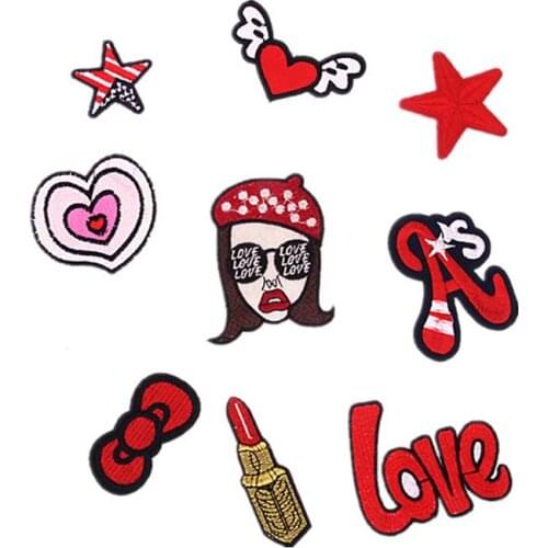 1pcs Fashion Girl Embroidered Patches Large Size for Clothes Ironing Sew Appliques for Jackets Bag Shoes Sticker Badges cp1593