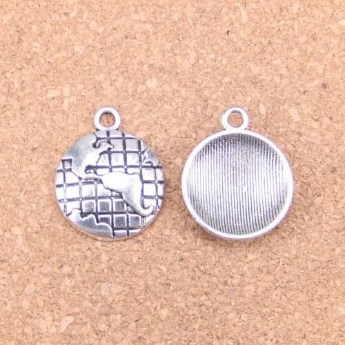 10pcs Charms earth globe 24x20mm Antique Pendants,Vintage Tibetan Silver Jewelry,DIY for bracelet necklace