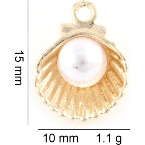 15*10mm 20PCS Silver Plated Shell Shape Dangle Charms Pendant For Necklace Jewelry Accessories