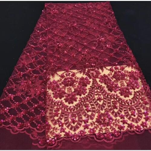 African lace fabric 2020 high quality lace French tulle lace fabric and sequin Nigeria lace fabric J4050