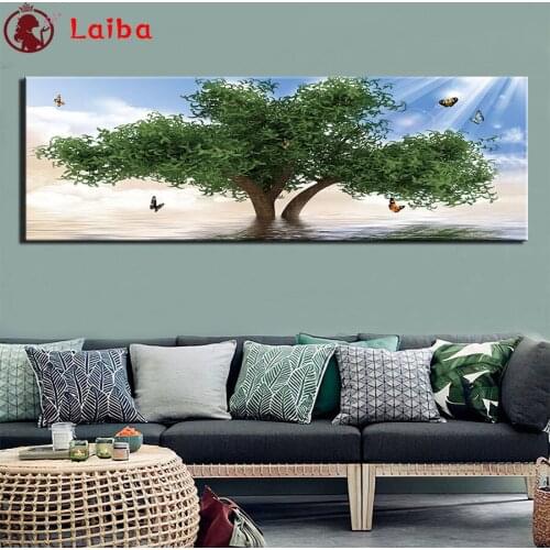 Diamond painting Natural landscape, green tree butterfly diamond embroidery full square/round drill puzzles gifts Decor