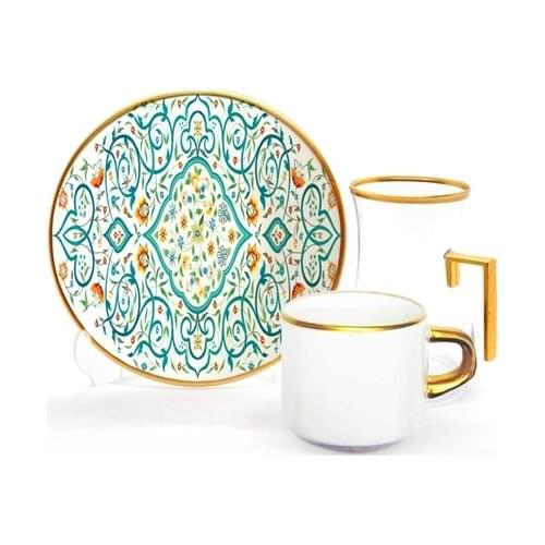 Drop Focus Handled Tea & Coffee Set 18 pieces Arabesque