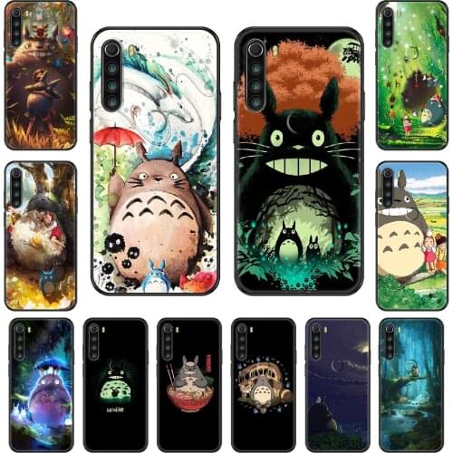 Anime Totoro Phone case For Xiaomi Redmi Note S2 4 5 6 7 8 A S X Plus Pro black silicone hoesjes luxury back tpu prime 3D