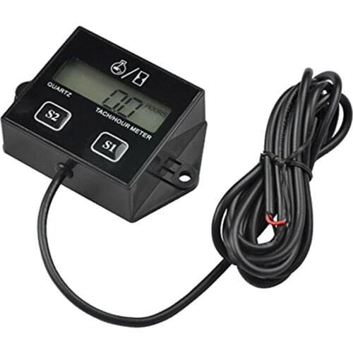 Digital Tachometer Hour Meter 2/4 Stroke Small Engine Waterproof Tach Hour Meter