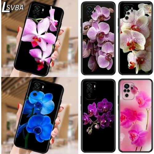 Orchid Flowers for Xiaomi Redmi Note 10 10S 9 9T 9S 9Pro Max 8T 8Pro 8 7 6 5 Pro 5A 4X 4 Soft Black Phone Case