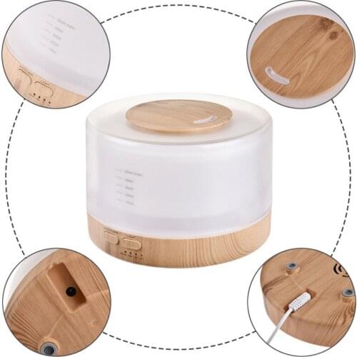 Wood Aroma Ultrasonic air Humidifier 500ml Remote Control Essential Oil diffusers LED Light mist maker Aromatherapy purifier