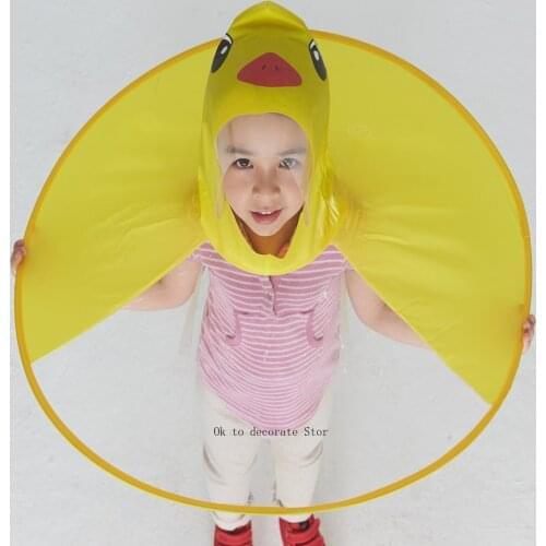 Baby flying saucer hat umbrella custom-made childrens rainproof folding cartoon creative flying saucer hat raincoat