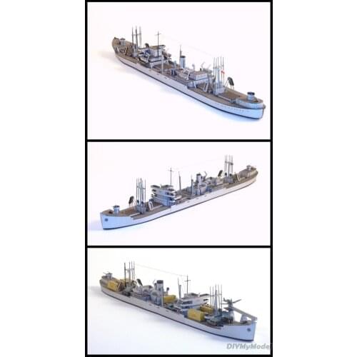 DIYMyModeI Polish Tobruk class transport ship DIY Handcraft Paper Model Kit Handmade ToyPuzzles Gift Movie prop