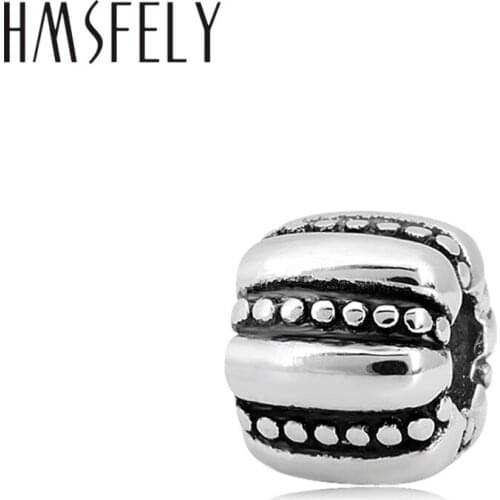 HMSFELY 316l Stainless Steel Big Hole Gold Pumpkin Beads Accessories For European Women Charm Bracelet Jewelry Making Bead 4pcs