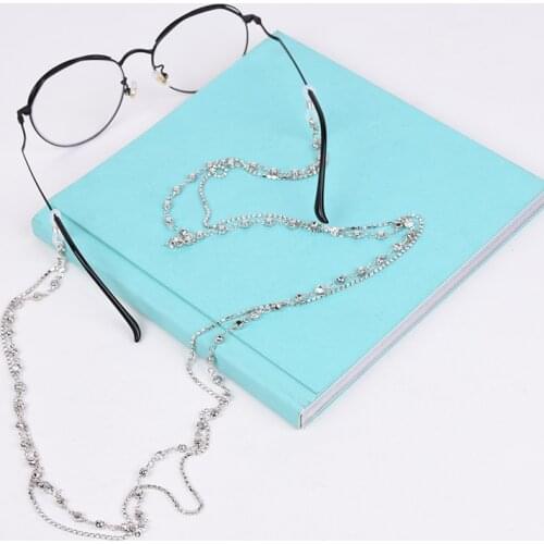 HOWAWAY Fashion crystal glasses neck belt chain glasses necklace metal sunglasses rope lanyard