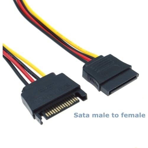 SATA II Hard Disk Computer Case 15Pin SATA Male to Female 15Pin Power Hard Disk Distributor High Quality Extension Cable 20CM
