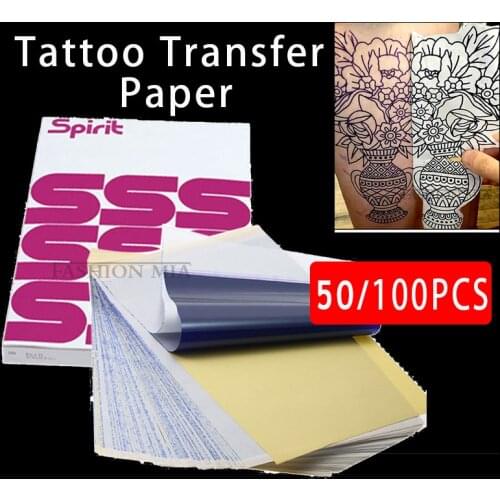 100/50pcs Tattoo Transfer Papers A4 Size Tattoo Thermal Copier Stencil Papers 4 Layer for Tattooing Transfer Machine Accessories