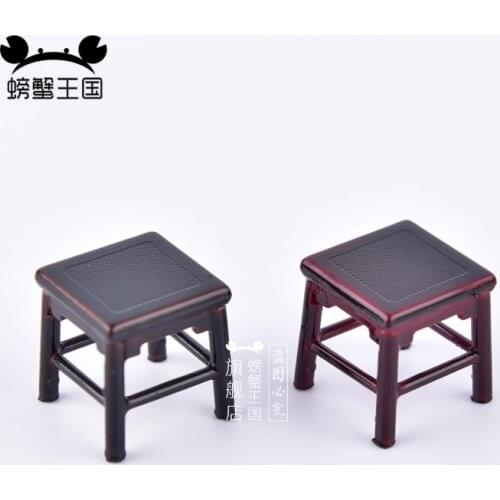 5pcs 1:25 Dollhouse mini Furniture Miniature Doll accessories Chinese Style Plastic Ancient Chair Two Colors