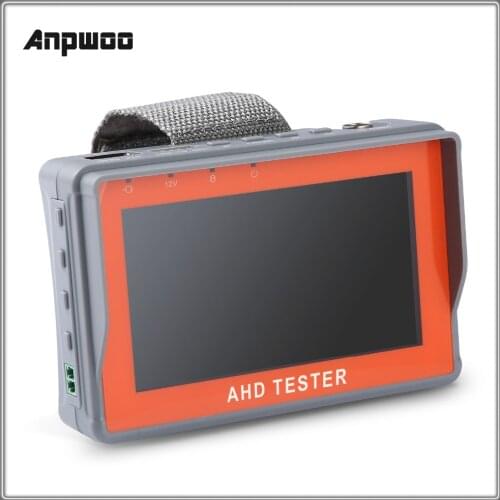 Anpwoo Mini CCTV TVI Test 4.3 Inch HD AHD CCTV Tester Monitor AHD 1080P Analog Camera Testing PTZ UTP Cable Tester 12V 1A Output
