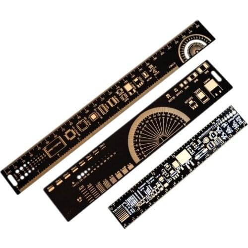 1Set 15cm 20cm 25cm Multifunctional PCB Ruler Measuring Tool Resistor Capacitor Chip IC SMD Diode Transistor Package 180 Degrees