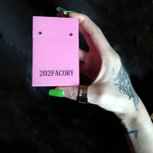 Fashion Slim Smoke Cigarette Case Pink Ultra-thin Magnet Buckle 20 Pack Portable Cigarettes Accessory Women Holder Smoking Gifts