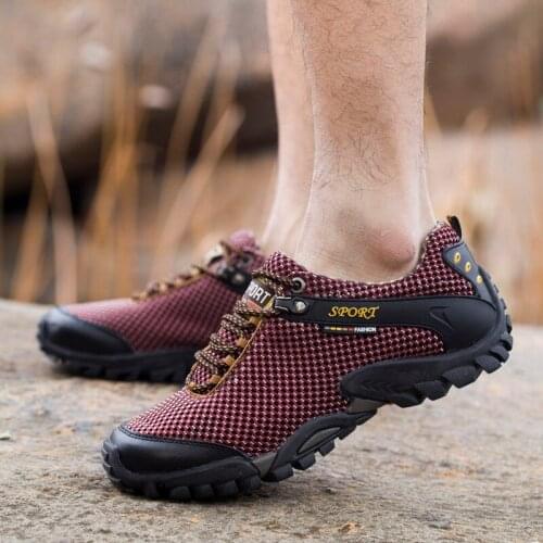 Men Hunting Hiking Shoes Waterproof Man Outdoor Tourism Trekking Climbing Mountain Shoes Mens Hiking Boots Sneakers Big Size 45