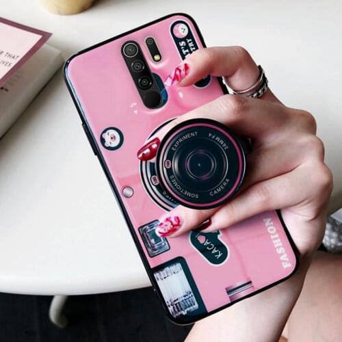 Phone case For Redmi 9 Camera Soft tpu cover Redmi9 Silicone casing with holder