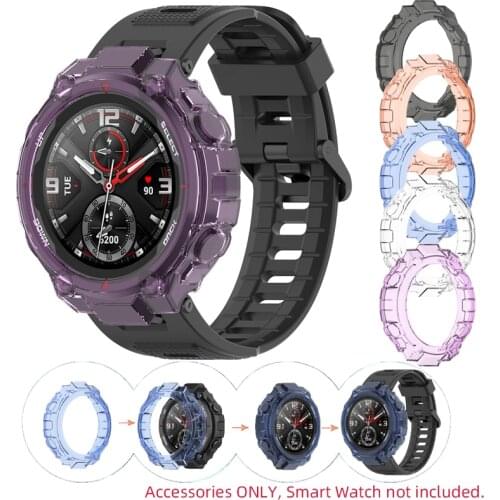 TPU Soft Glass Screen Protector Case Shell Full Edge Frame For Amazfit T-rex/Trex Pro Sport Smart Watch Protective Bumper Cover