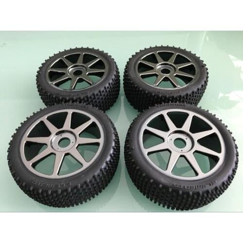 1/8 3.5 racing off road 113mm Titanium Wheel Tire set for HPI Vorza Flux Trophy Buggy 4pcs