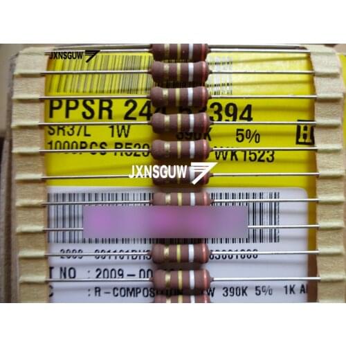20PCS NEW Original PILKOR SR37L 5% 1W390K 4X11MM Brown resistor 1W 390K Film Resistor 390K 1W