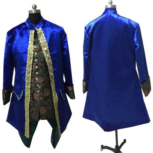 New blue Male costume Civil War Victorian Styled suit coat D-563