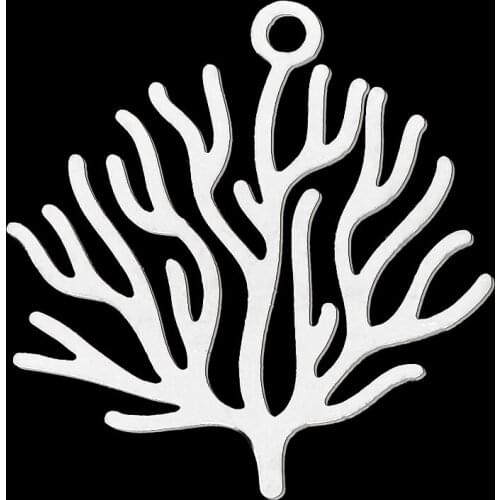 5pcs/lot 100% Stainless Steel Dense Branches DIY Earring Pendant Charm Wholesale Jewelry Necklace Making Charms Never Fade